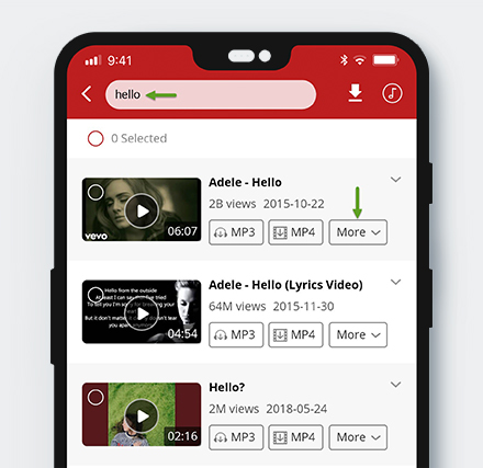 search for YouTube videos