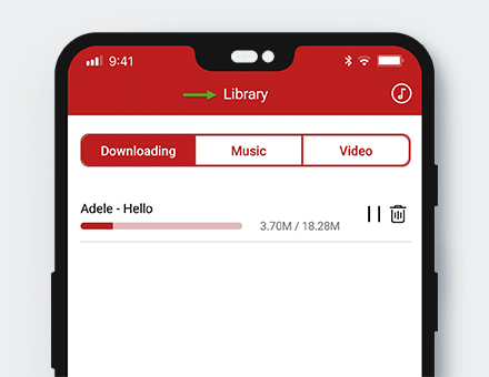 check the download in Library