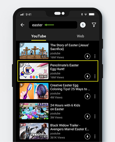 search for your favorite video