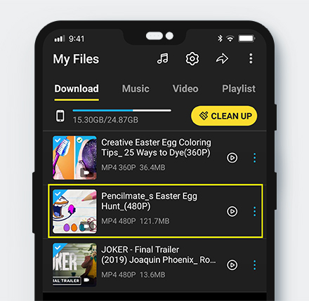 find the downloaded file