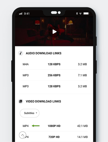 choose a format to download YouTube to Android