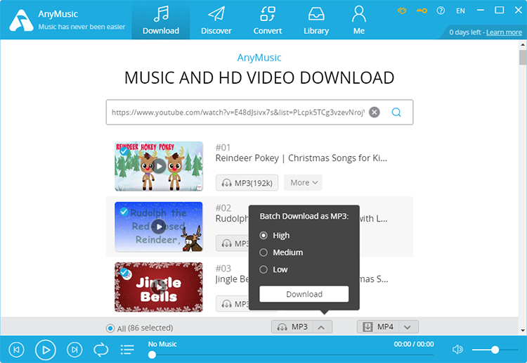 Batch download Christmas playlist