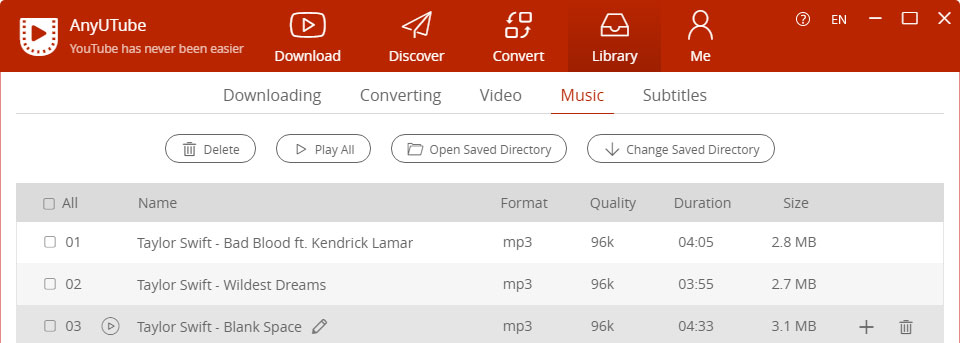 downloaded MP3 files