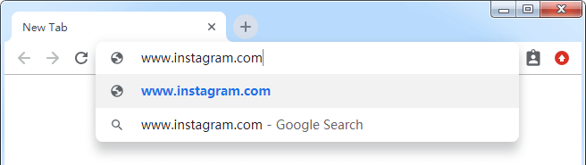 Open Instagram on browser