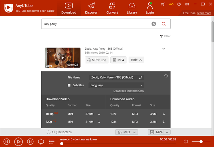 download YouTube music video