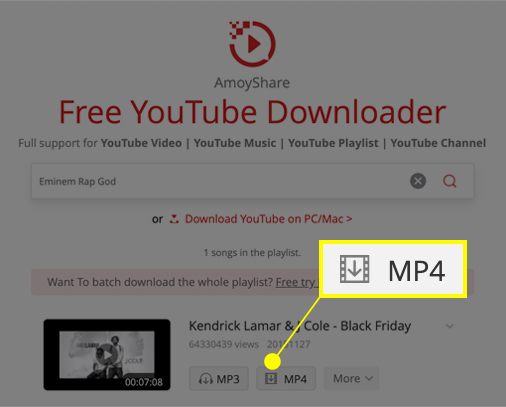 Choose format and download