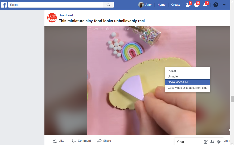 show video URL of Facebook video