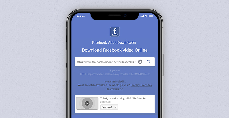 paste video URL from Facebook app