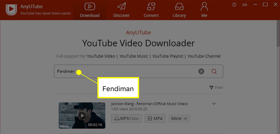 1 Search results by entering the keyword “Fendiman”