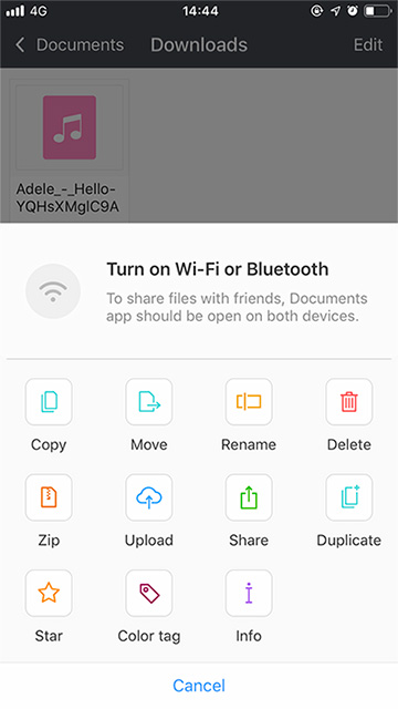 share downloaded song