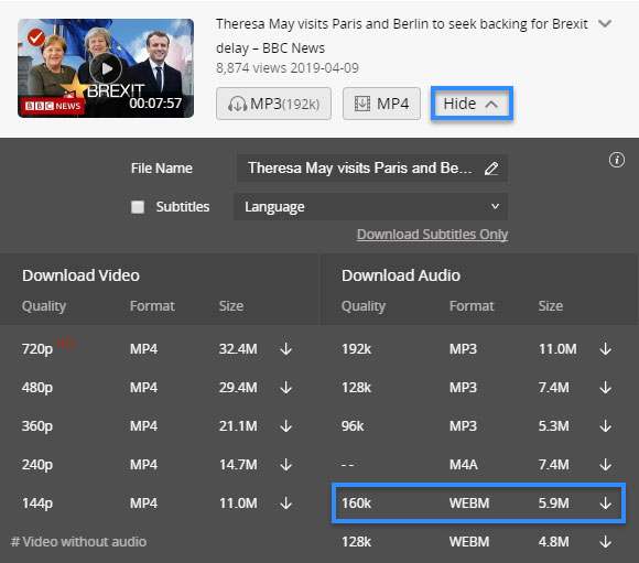 audio format