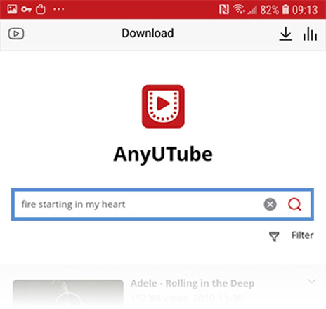 search YouTube songs