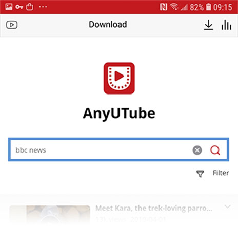 search news on YouTube