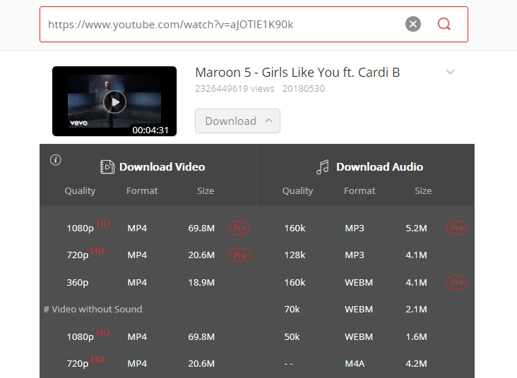 download video or audio from YouTube