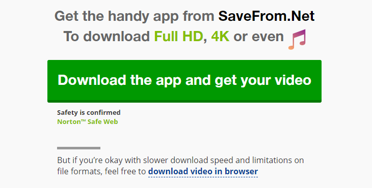 popup ad on SaveFrom.net
