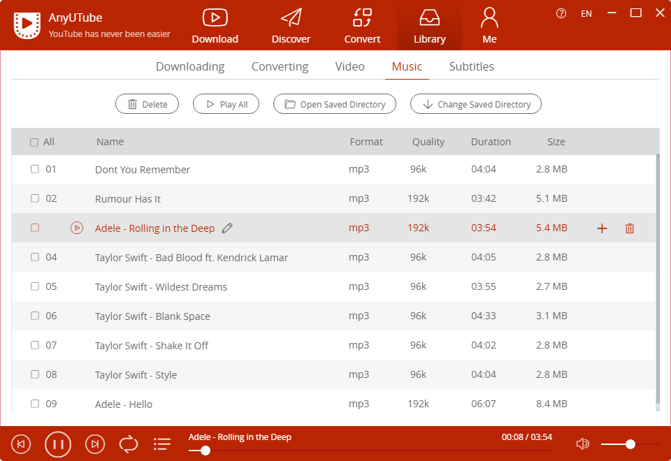 manage downloaded songs