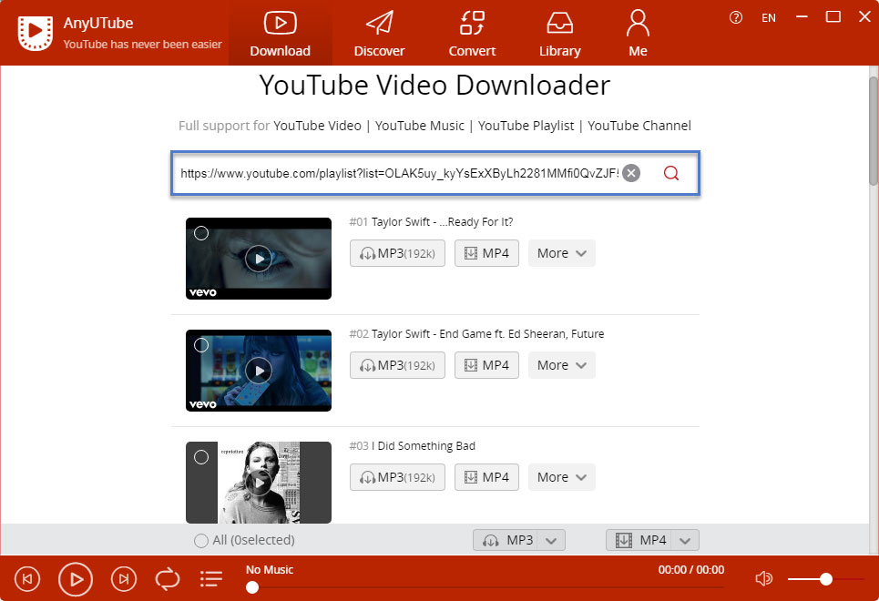 Taylor Swift YouTube playlist