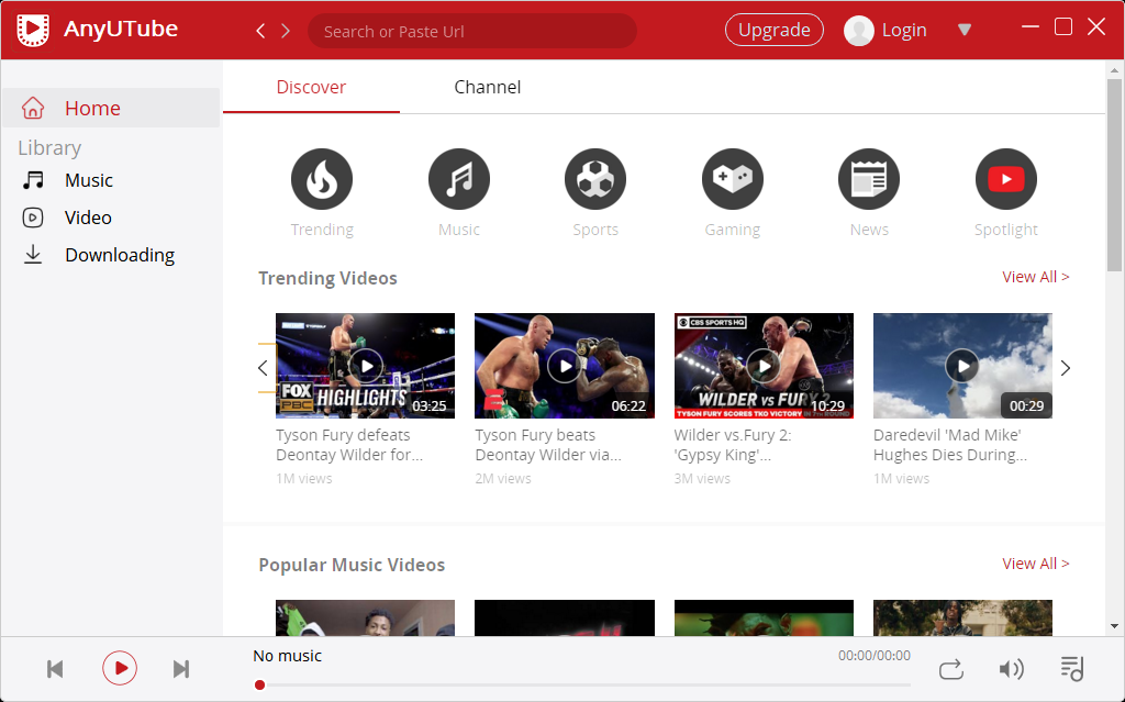 AnyUTube interface