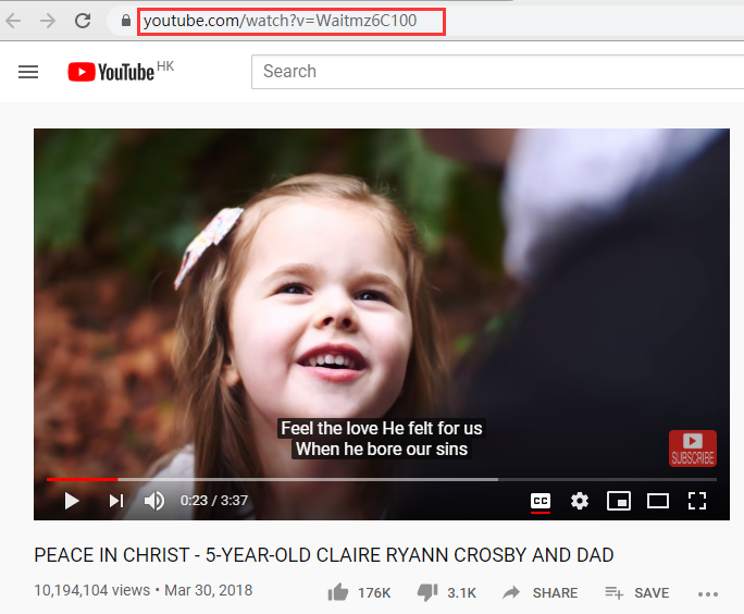 copy YouTube link