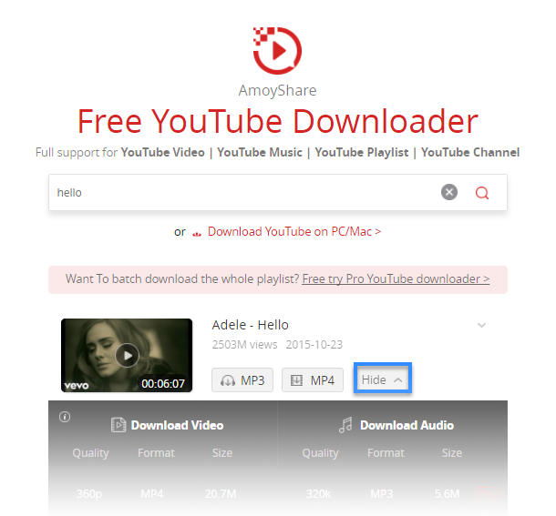 download youtube songs in mp3 format