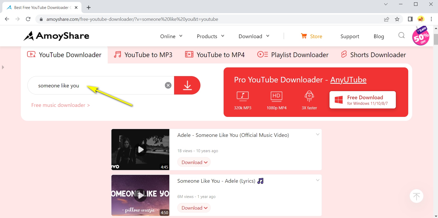 Search for YouTube videos with keywords