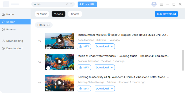 Pick the track from results