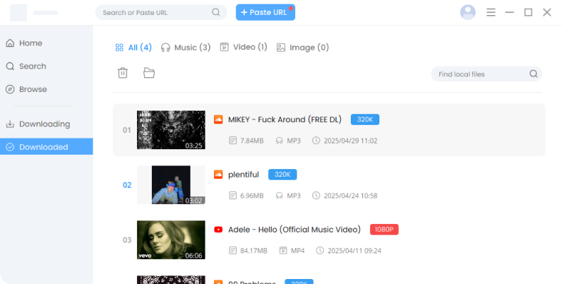 Manage downloaded music at one place