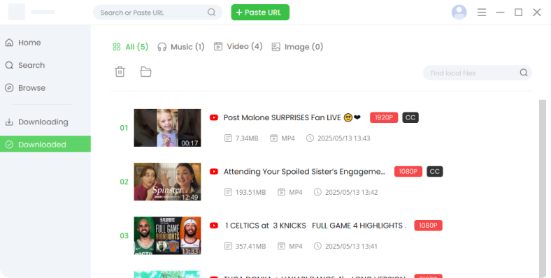 Manage downloaded music at one place
