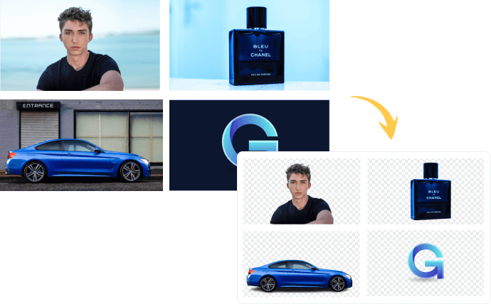 Delete backgrounds from various images