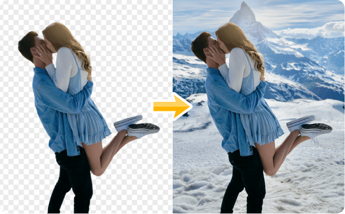 Add new background to photo