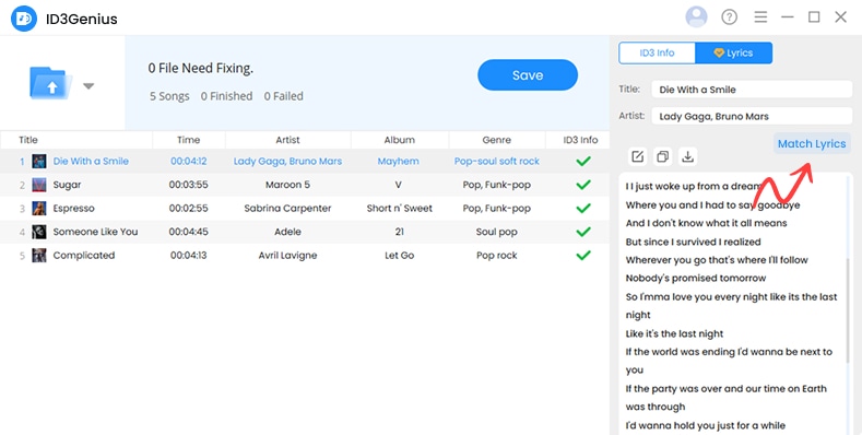 Easily Match Lyrics to Your Songs