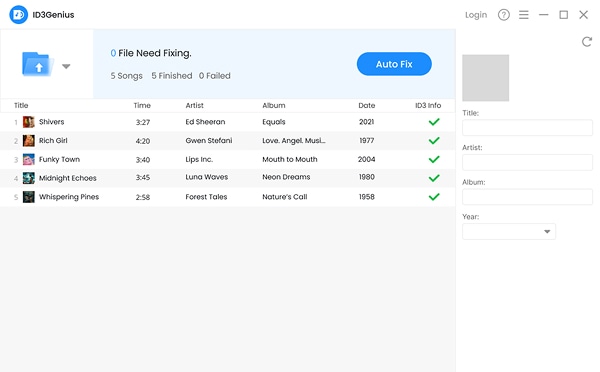 One-Click to Fix All Missing ID3 Tags