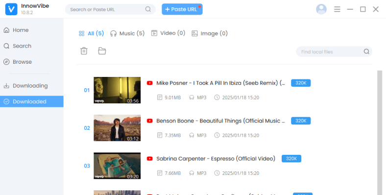 Manage downloaded music at one place