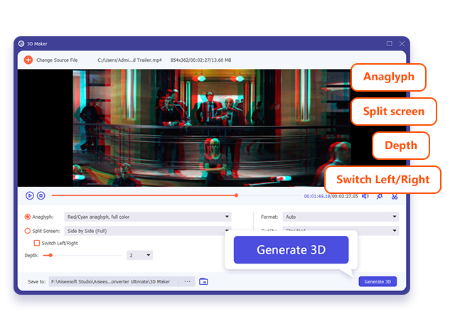 Convert 2D Videos to 3D
