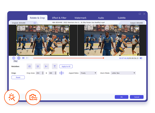 Edit & Touch up Videos in a Few Clicks