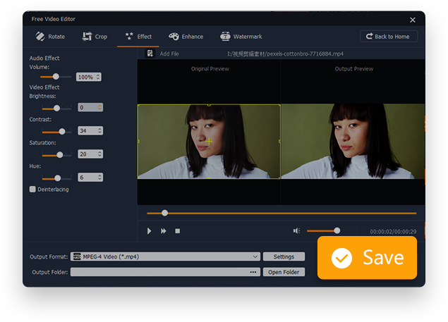  Set the output format and path, and export the file.
