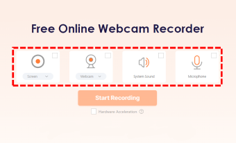 Set the capture area and enable the webcam to start recording