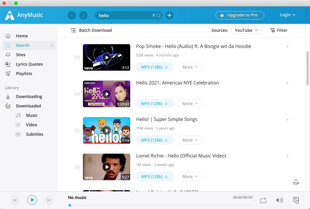 AnyMusic MP3 Downloader for Mac software