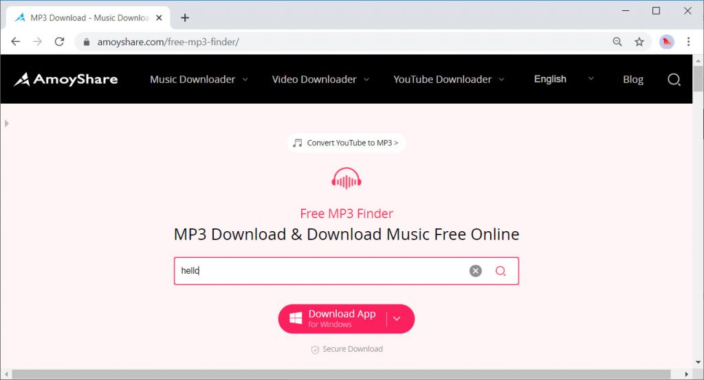 AmoyShare ค้นหาชื่อเพลง MP3 Finder ฟรี