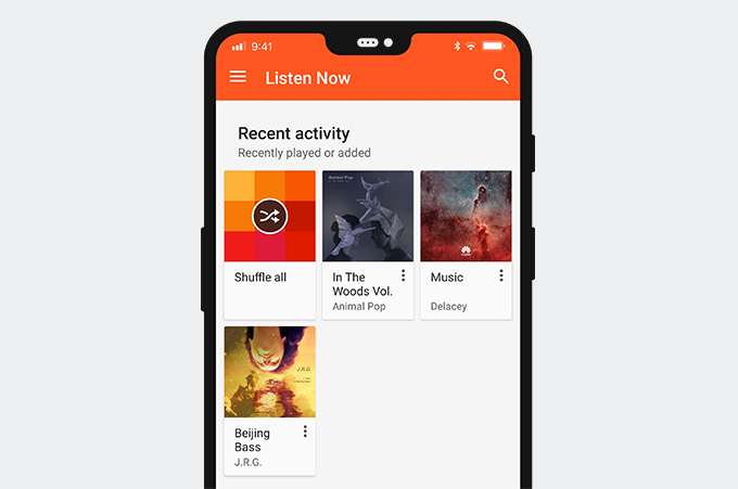 Google Play Music-Oberfläche