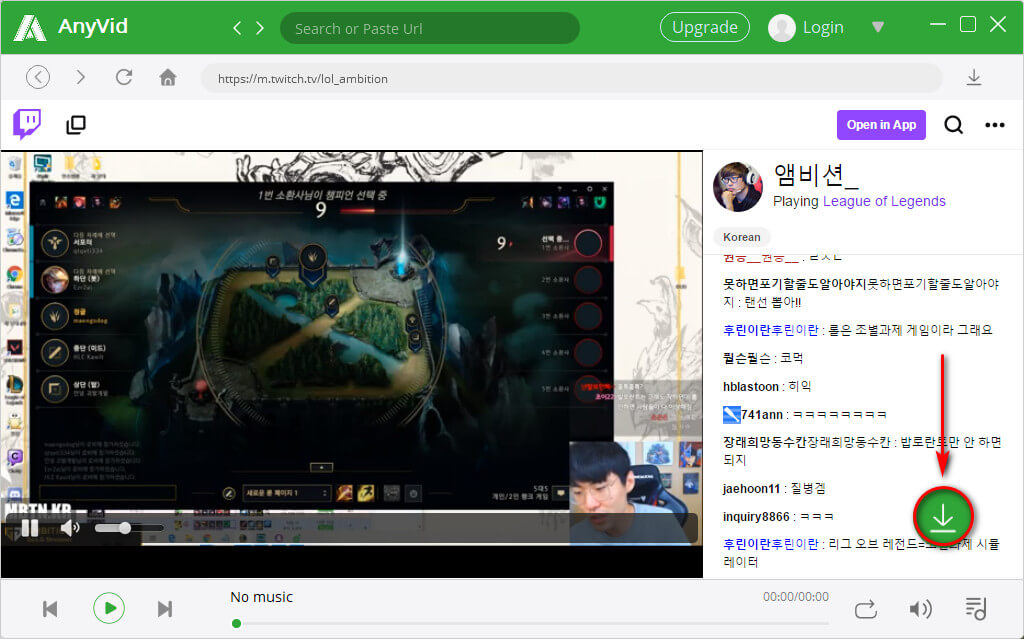 ดาวน์โหลดวิดีโอ AnyVid Twitch