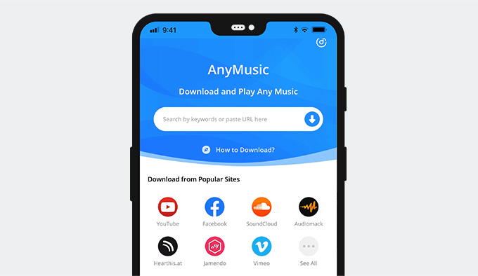 AnyMusic on mobile