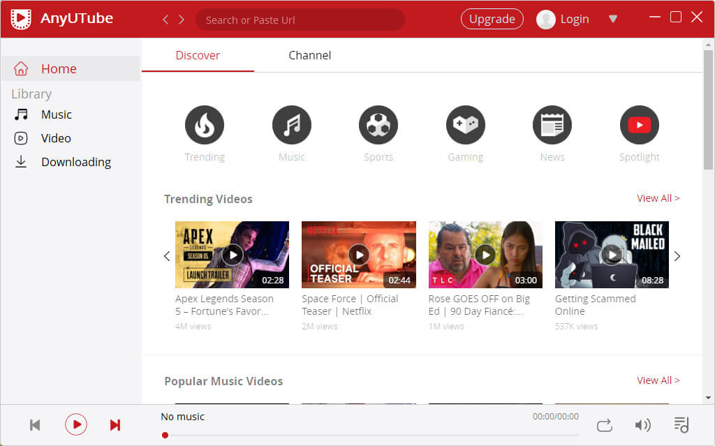 Homepage di AnyUTube