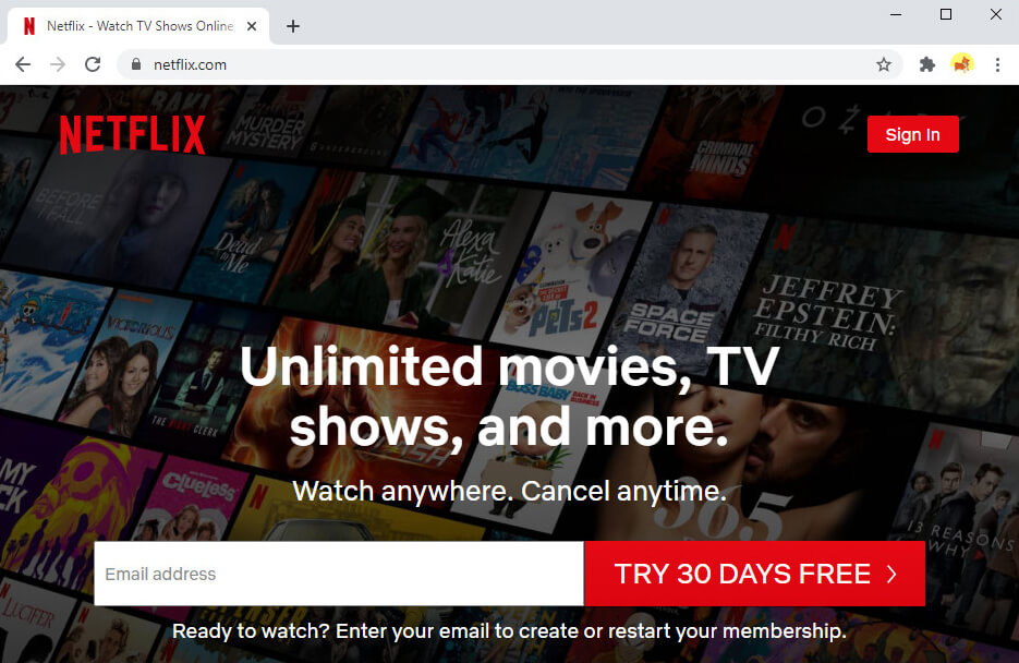 Alternative à Couchtuner - Netflix