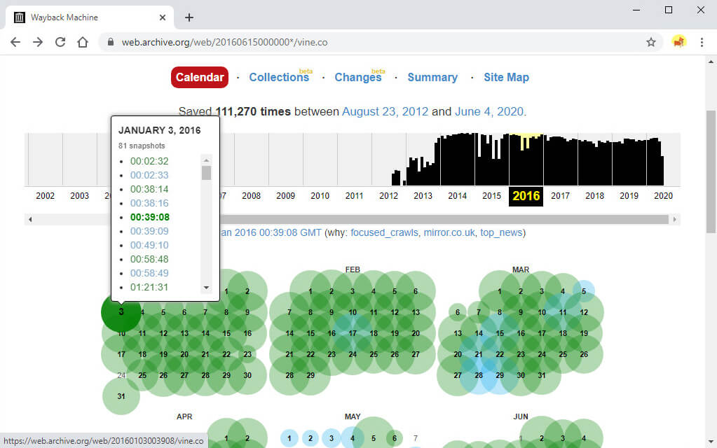 ค้นหาวิดีโอ Vine บน Internet Archive