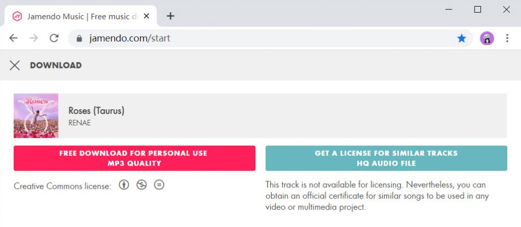 License for Jamendo music