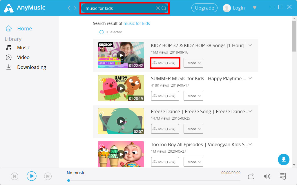 AnyMusic kids music download
