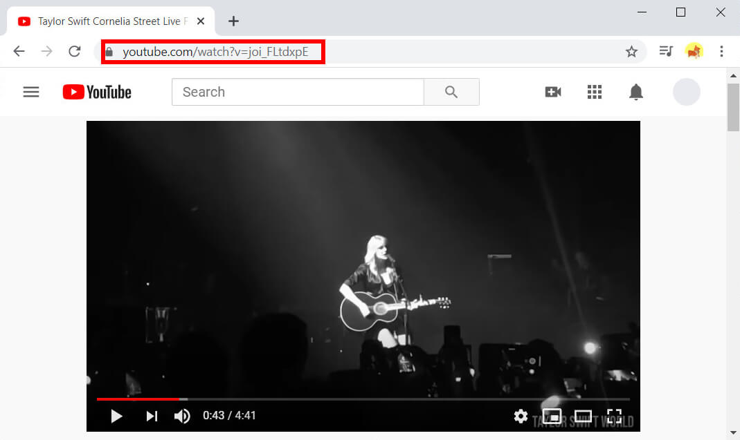 คัดลอกลิงค์วิดีโอจาก YouTube