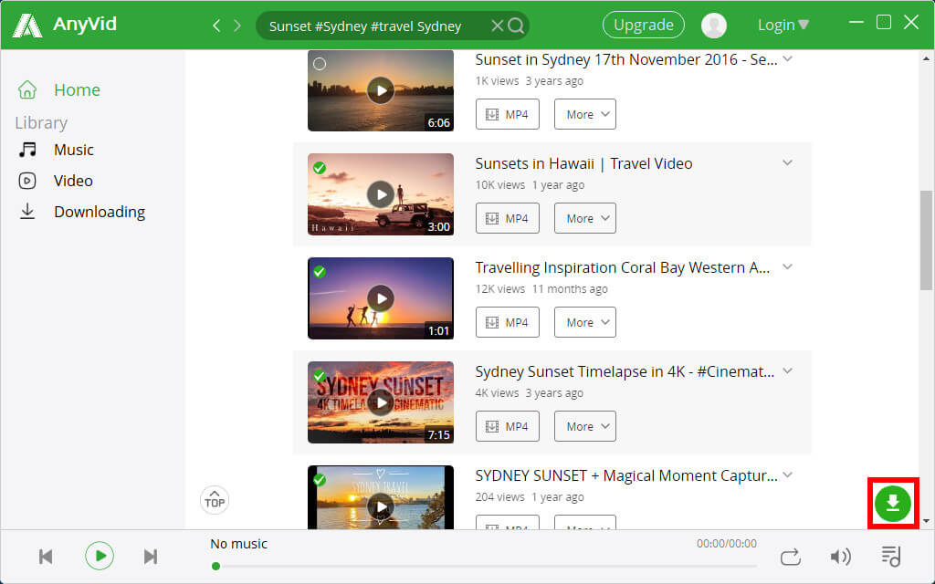 Seleziona diversi video per il download in batch