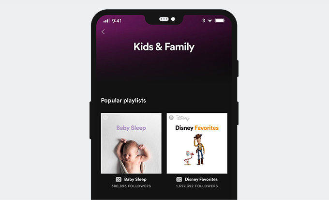 Spotify Kids 인터페이스